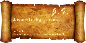 Javorniczky Izrael névjegykártya